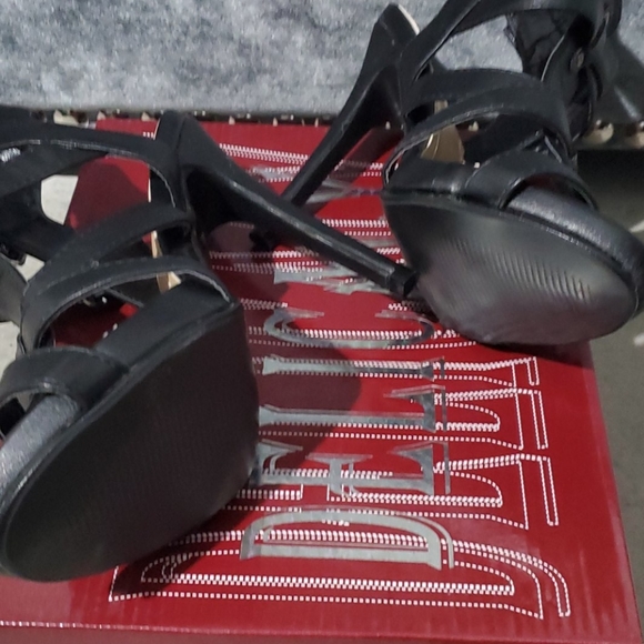 Black Strappy Buckle Sandal Stiletto High Heels - Picture 7 of 8